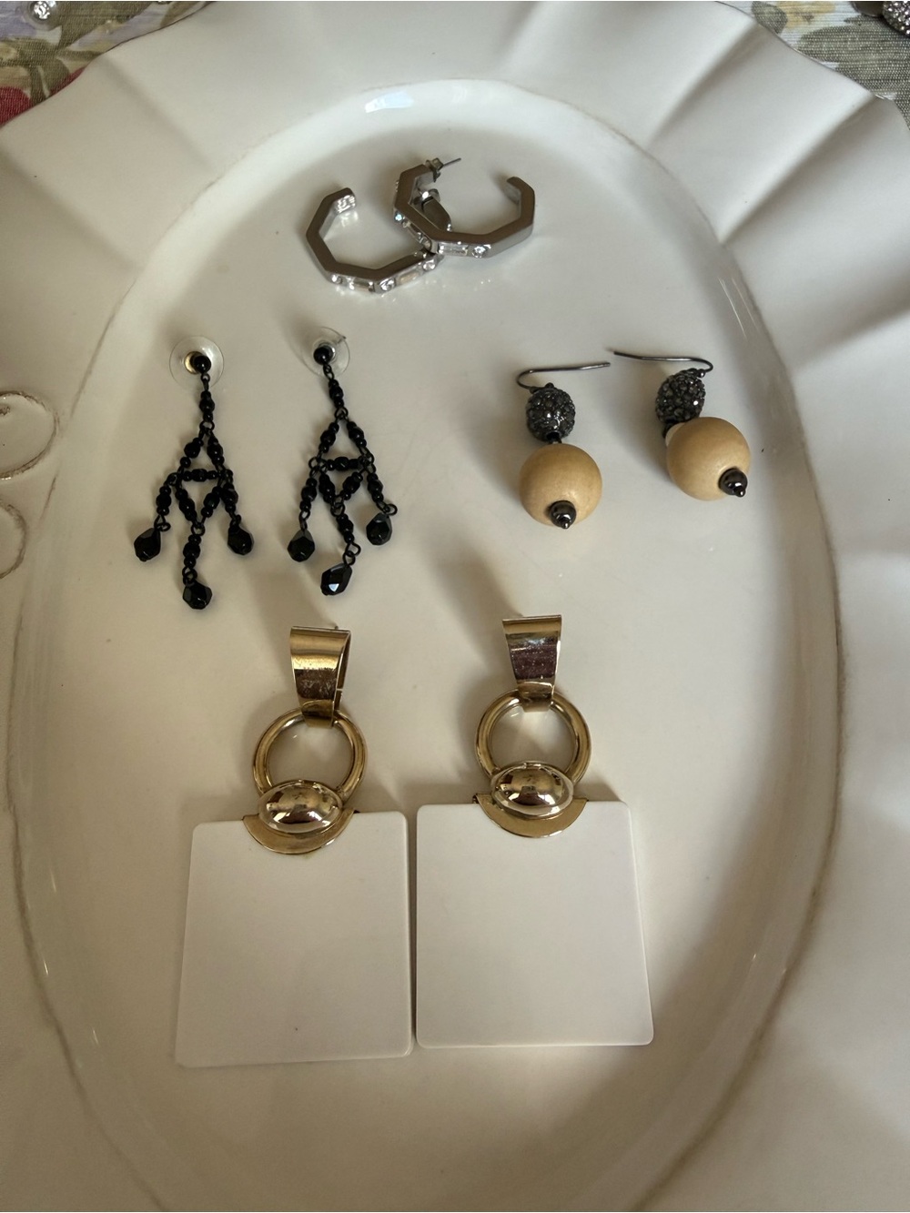 Earrings! selection of various Drop Earrings with Polished Hoop Accent